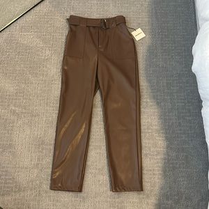 Super down leather pants